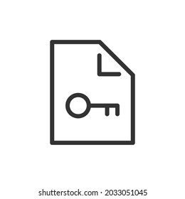 Thin line icon of internet security. Vector outline sign for UI, web and app. Concept design of internet security icon. Isolated on a white background.