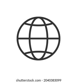 Icono de línea delgada de internetional. Signo de contorno vectorial para interfaz de usuario, web y aplicación. Diseño conceptual del icono internacional. Aislado sobre un fondo blanco.