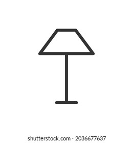 Thin line icon of lamp. Vector outline sign for UI, web and app. Concept design of lamp icon. Isolated on a white background.