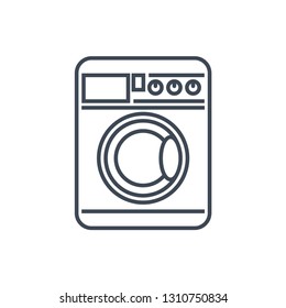 thin line icon laundry, dry cleaning, washing machine