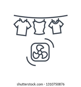 thin line icon laundry, dry cleaning, clothes drying