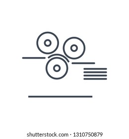thin line icon laundry, dry cleaning, industrial ironing machine