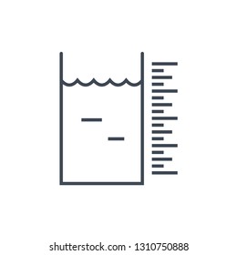 thin line icon laundry, dry cleaning, liquid, water volume measurement