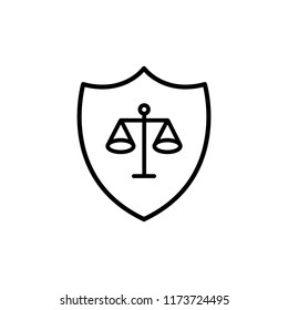 Thin line icon of Law, Justice. Editable vector stroke 64x64 Pixel. 
