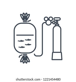 thin line icon live fish transportation