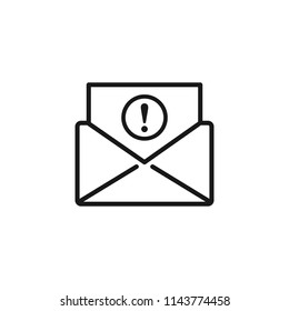 Thin line icon of mail, envelop, inbox, letter. Editable vector stroke 64x64 Pixel.