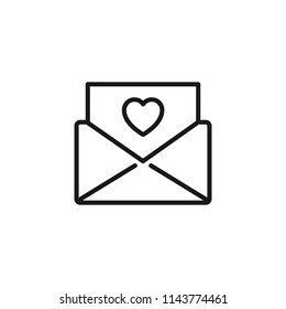 Thin line icon of mail, envelop, inbox, letter. Editable vector stroke 64x64 Pixel.