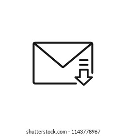 Thin line icon of mail, envelope, message, letter. Editable vector stroke 64x64 Pixel.