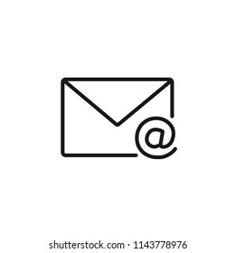 Thin line icon of mail, envelope, message, letter. Editable vector stroke 64x64 Pixel.