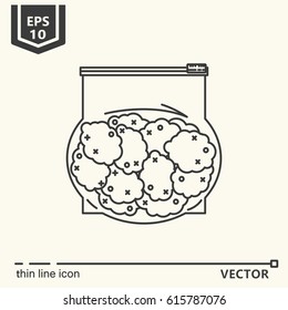 Thin line icon - marijuana buds. EPS 10. Isolated object