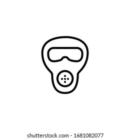 Thin Line icon mask , nose protector from corona virus on a white background. Pandemic and corona virus outbreak. mask to fight the Corona virus. The concept of war against Many Viruses.