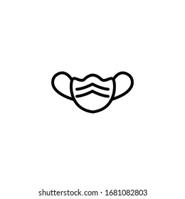 Thin Line icon mask , nose protector from corona virus on a white background. Pandemic and corona virus outbreak. mask to fight the Corona virus. The concept of war against Many Viruses.