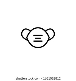 Thin Line icon mask , nose protector from corona virus on a white background. Pandemic and corona virus outbreak. mask to fight the Corona virus. The concept of war against Many Viruses.