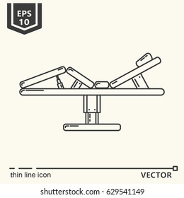 Thin line icon - Massage massage table. EPS 10 Isolated object