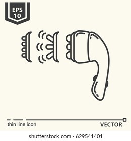 Thin line icon - Massage tool. EPS 10 Isolated object