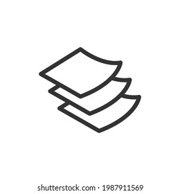 Thin line icon of material. Vector outline sign for UI, web and app. Concept design of material icon. Isolated on a white background.
