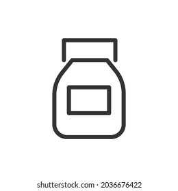 Thin line icon of medicine. Vector outline sign for UI, web and app. Concept design of medicine icon. Isolated on a white background.