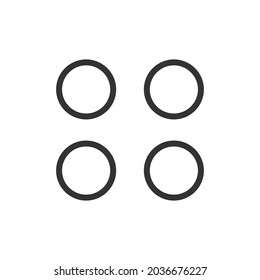 Thin line icon of menu. Vector outline sign for UI, web and app. Concept design of menu icon. Isolated on a white background.