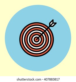 Thin Line Icon. Mission. Simple Trendy Modern Style Round Color Vector Illustration.