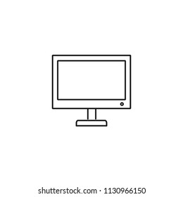 Thin line icon of monitor, computer, screen, lcd. Editable vector stroke 64x64 Pixel.
