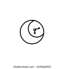 Thin line icon , moon vector icon illustrator graphic design on white background 