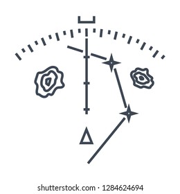 Thin Line Icon Navigation Equipment, Weather Radar, Information Display