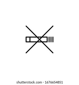 Thin line icon No sign of smoking, on the moon
 ramadan , vector illustrator graphic design on a white background