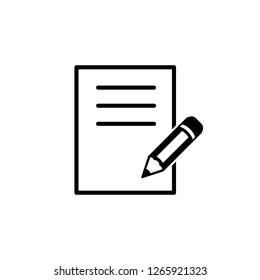Thin line icon of  note, pencil, memo, paper, chek. Editable vector 64x64 Pixel.
