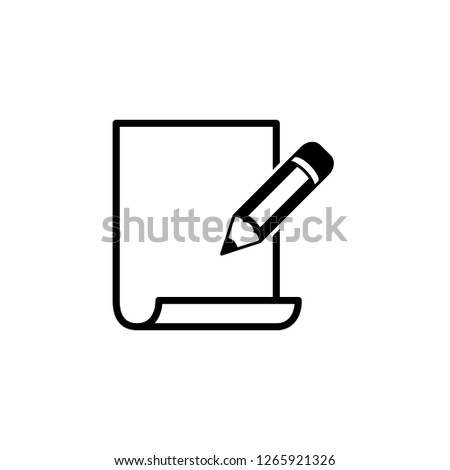 Thin line icon of  note, pencil, memo, paper, chek. Editable vector 64x64 Pixel.