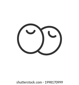 Thin line icon of olives. Vector outline sign for UI, web and app. Concept design of olives icon. Isolated on a white background.