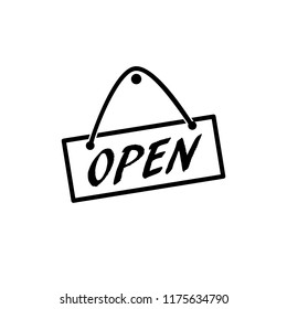 Thin line icon of Open door sign. Editable vector stroke 64x64 Pixel. 