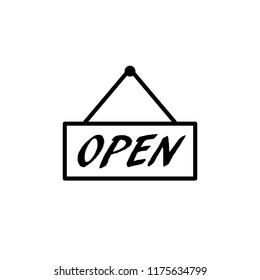 Thin line icon of Open door sign. Editable vector stroke 64x64 Pixel. 