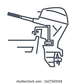 Thin Line Icon Outboard Engine Boat Motor