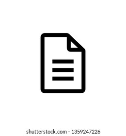 Icono de línea delgada del papel, nota, libro. Trazo vectorial editable 
