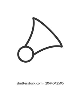 Thin line icon of party trumpets. Vector outline sign for UI, web and app. Concept design of party trumpets icon. Isolated on a white background.