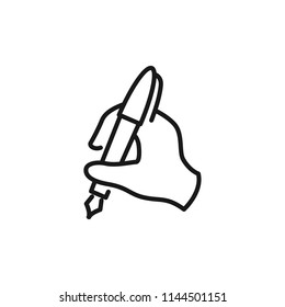 Thin line icon of pen, stationary. Editable vector stroke 64x64 Pixel.
