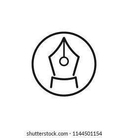 Thin line icon of pen, stationary. Editable vector stroke 64x64 Pixel.