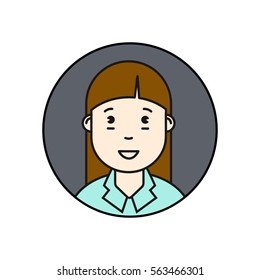 Thin line icon of people stylish avatars for profile page, social network, social media. Vector illustration