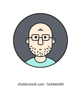 Thin line icon of people stylish avatars for profile page, social network, social media. Vector illustration