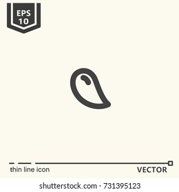 Thin line icon - petal. EPS 10 Isolated object