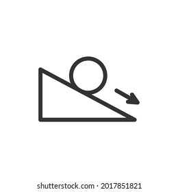 Thin line icon of physics. Vector outline sign for UI, web and app. Concept design of physics icon. Isolated on a white background.