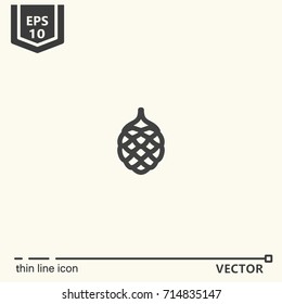 Thin line icon - pine cone. EPS 10 Isolated object