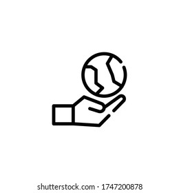 Thin line icon planet earth vector illustrator suitable for website, mobile, apps store and more.With editable stroke on 48x48 pixel perfect
