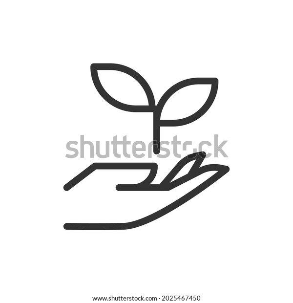 Thin line icon of plant. Vector outline sign\
for UI, web and app. Concept design of plant icon. Isolated on a\
white background.
