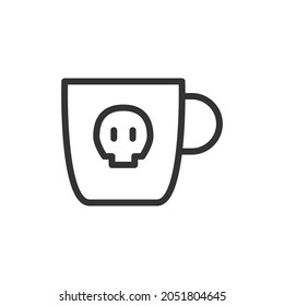 Icono de línea delgada de veneno. Signo de contorno vectorial para interfaz de usuario, web y aplicación. Diseño conceptual del icono del veneno. Aislado sobre un fondo blanco.