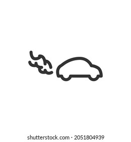 Icono de línea delgada de la contaminación. Signo de contorno vectorial para interfaz de usuario, web y aplicación. Diseño conceptual del icono de contaminación. Aislado sobre un fondo blanco.