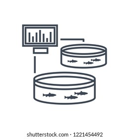 Thin Line Icon Pool For Breeding Fish, Fish Farming