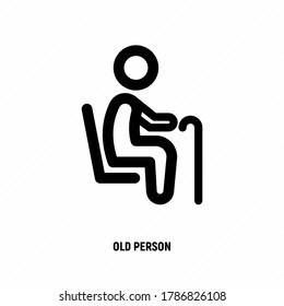 Thin line icon of priority seat for old person or disabled. Vector illustration.