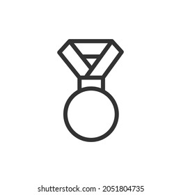 Thin line icon of prize. Vector outline sign for UI, web and app. Concept design of prize icon. Isolated on a white background.