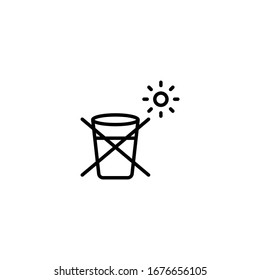 Thin line icon prohibition on eating and drinking in the month of Ramadan , Vector Illustrator Graphic Design on White Background